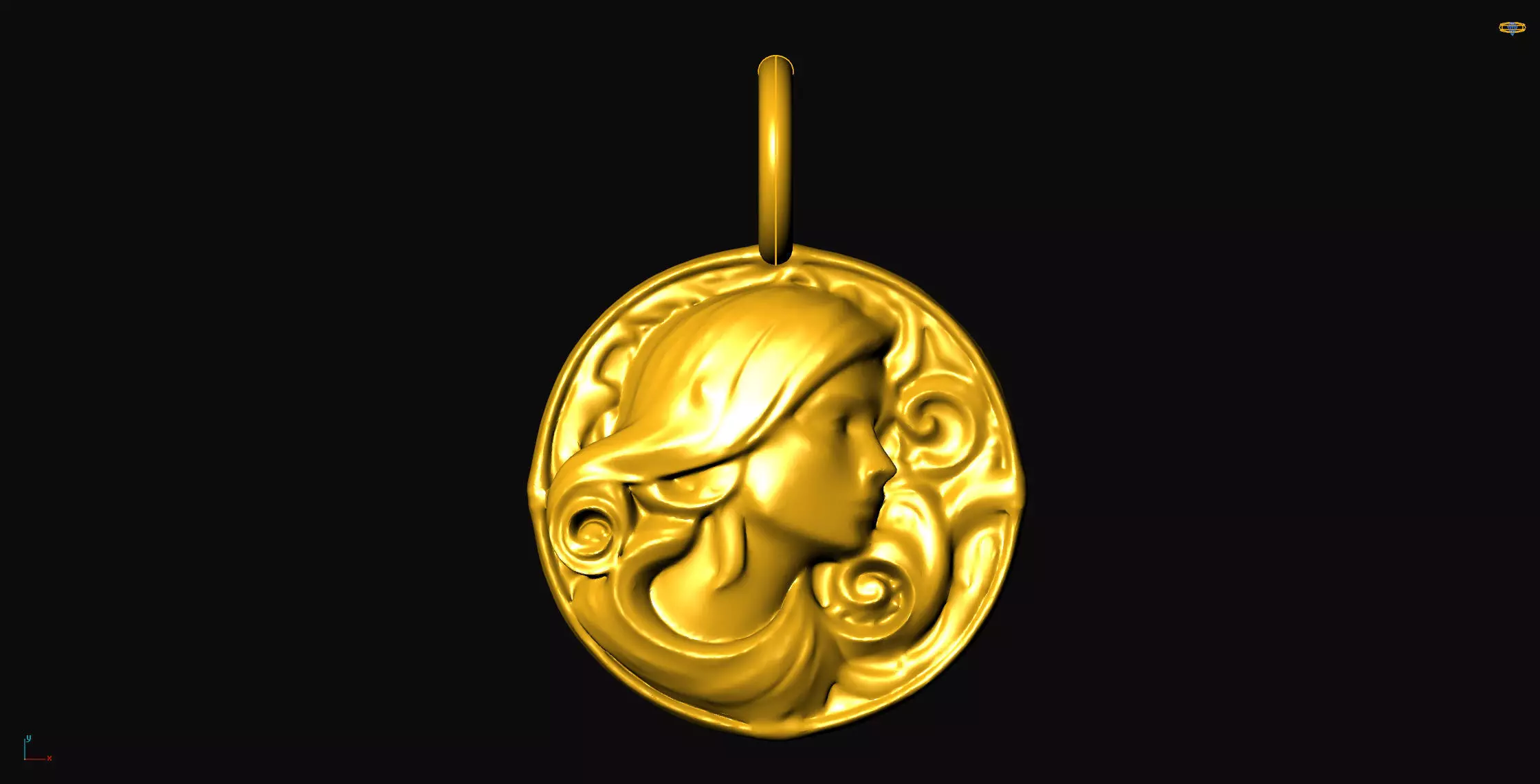 Portrait Coin gothic pendant charms - one inch pendant Free 3D print model