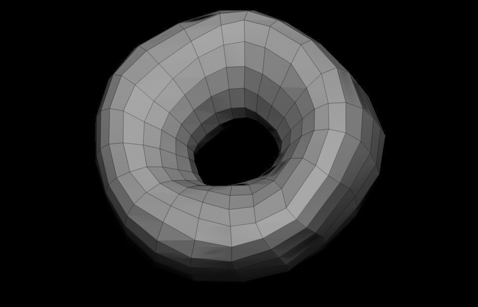 donut low poly with diferent textures  Low-poly 3D model_2