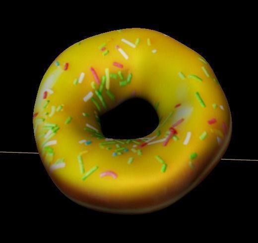 donut low poly with diferent textures  Low-poly 3D model_8
