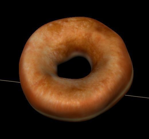 donut low poly with diferent textures  Low-poly 3D model_1