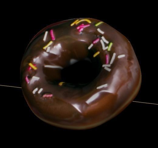 donut low poly with diferent textures  Low-poly 3D model_3