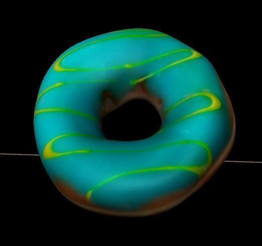 donut low poly with diferent textures  Low-poly 3D model_5