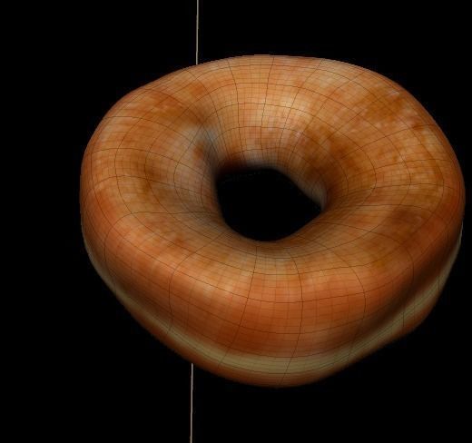 donut low poly with diferent textures  Low-poly 3D model_0