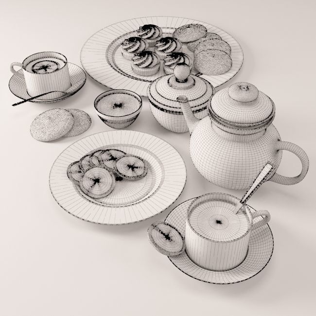 Set Tea Party 3D model_1