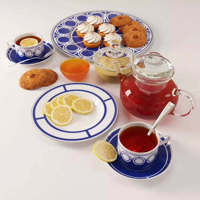 Set Tea Party 3D model_0