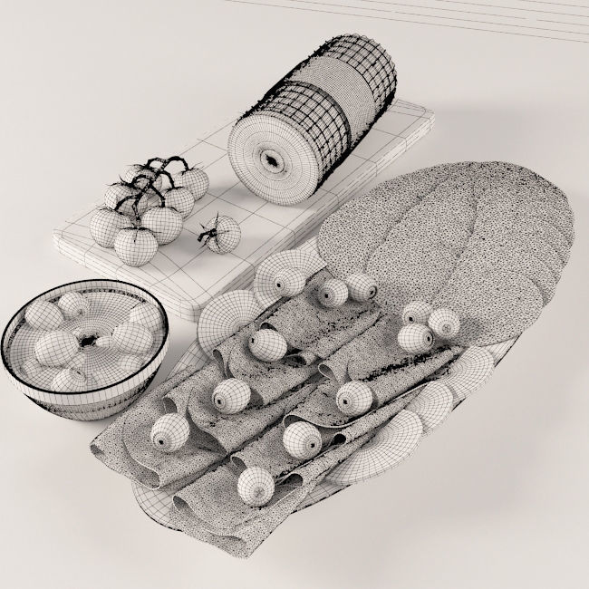 Assorted Sausages Set  3D model_2