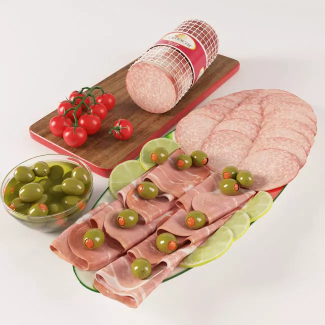 Assorted Sausages Set  3D model_0