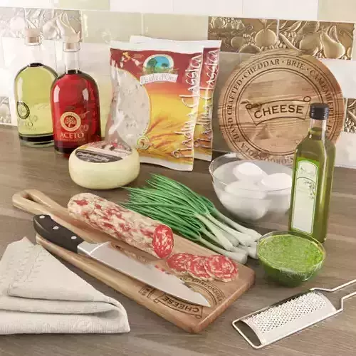 Still life Italian Cuisine 3D model