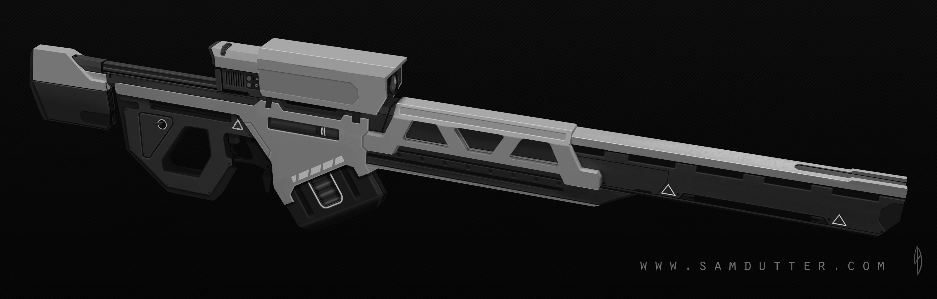 A B Y S S Sniper Rifle - PBR Game Ready Asset Low-poly 3D model_2