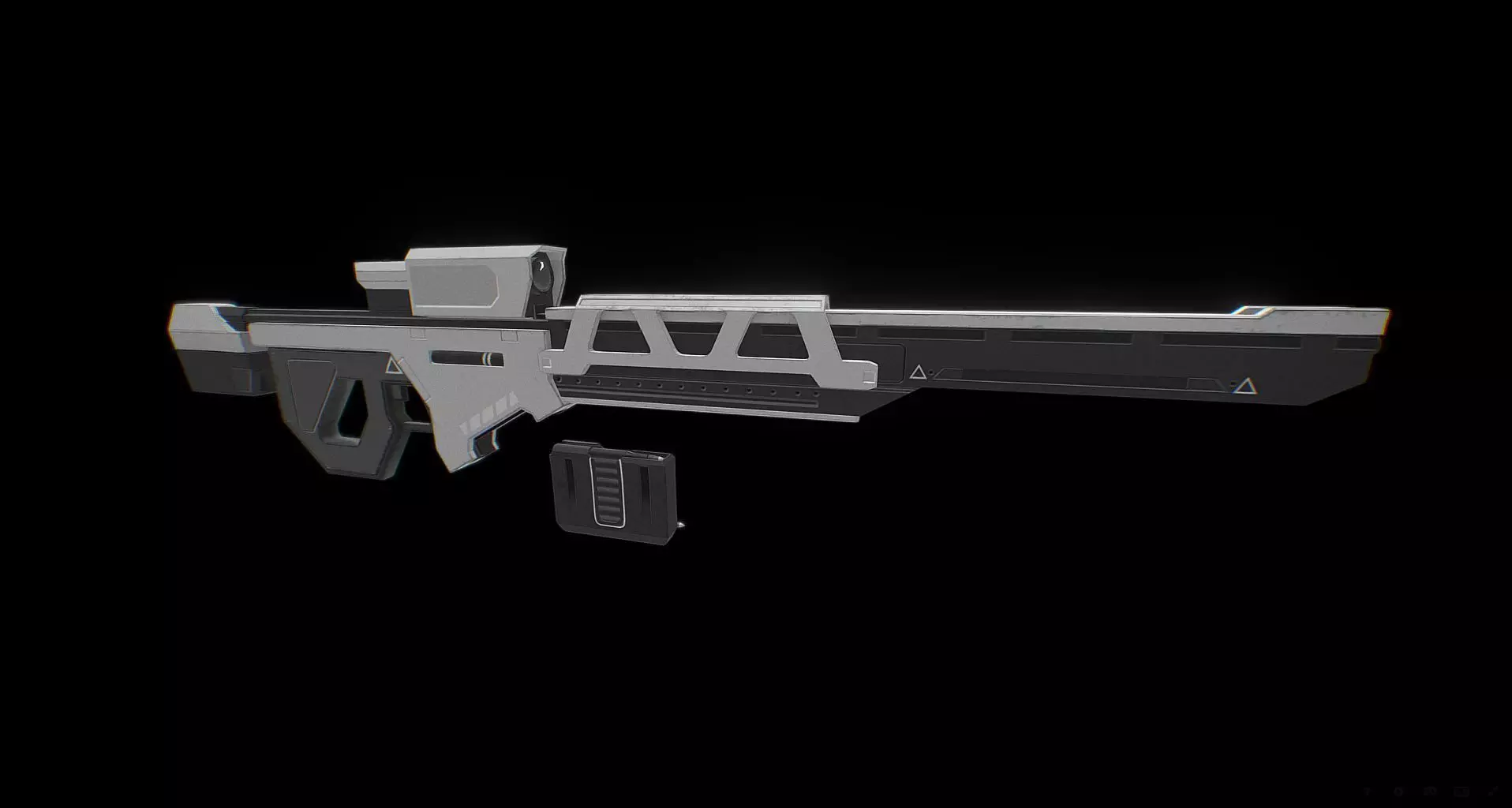 A B Y S S Sniper Rifle - PBR Game Ready Asset Low-poly 3D model_0