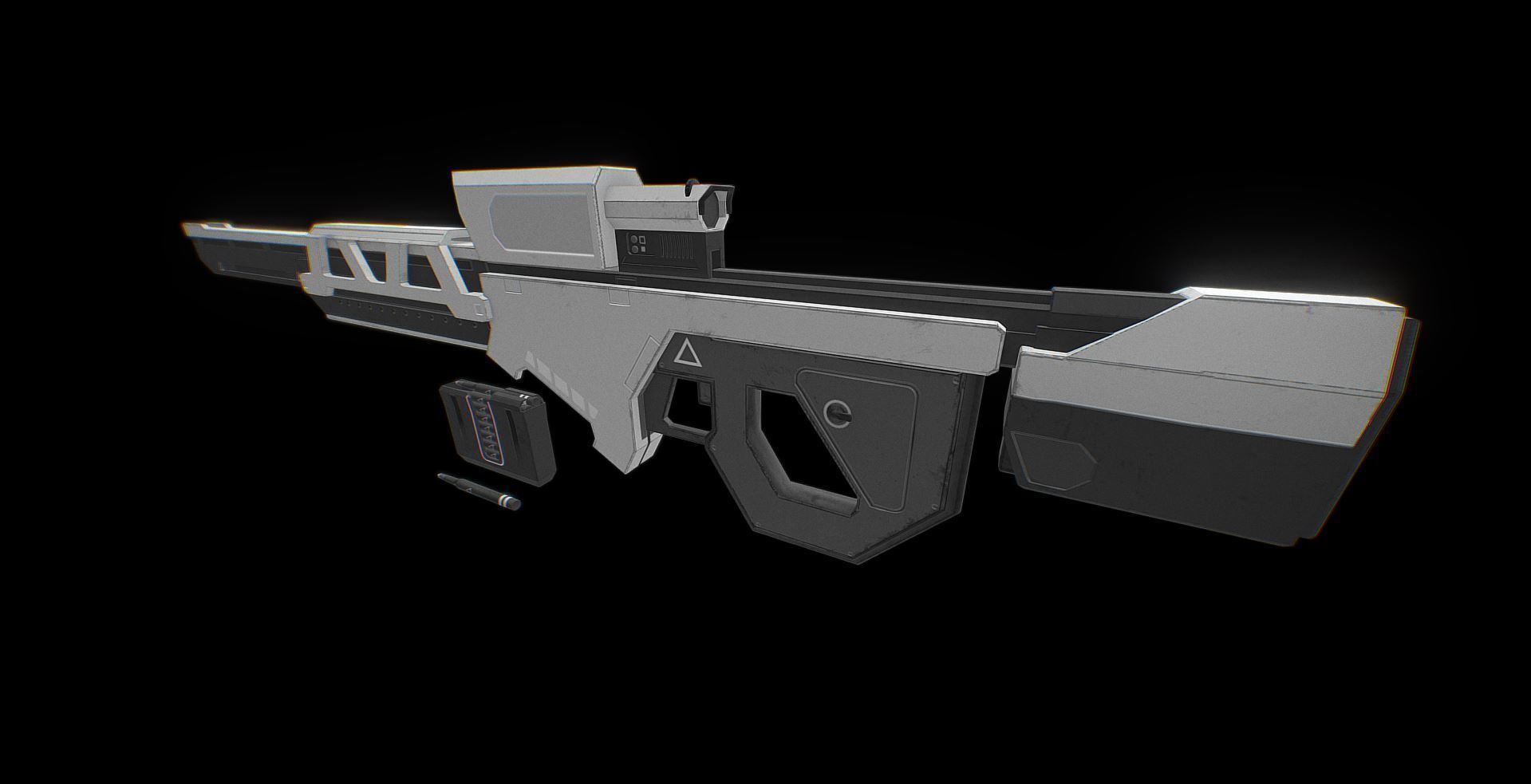 A B Y S S Sniper Rifle - PBR Game Ready Asset Low-poly 3D model_1