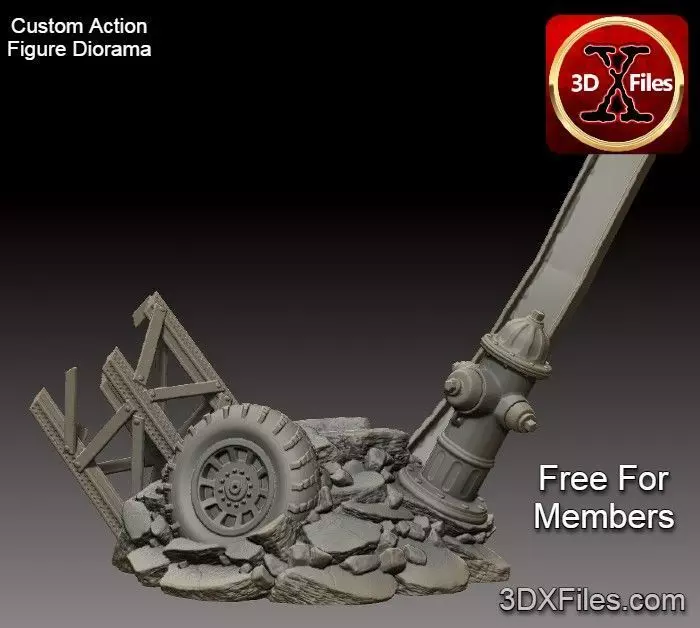 Street Ruins and Rubble - Action Figure Diorama - 3D Print File 3D print model