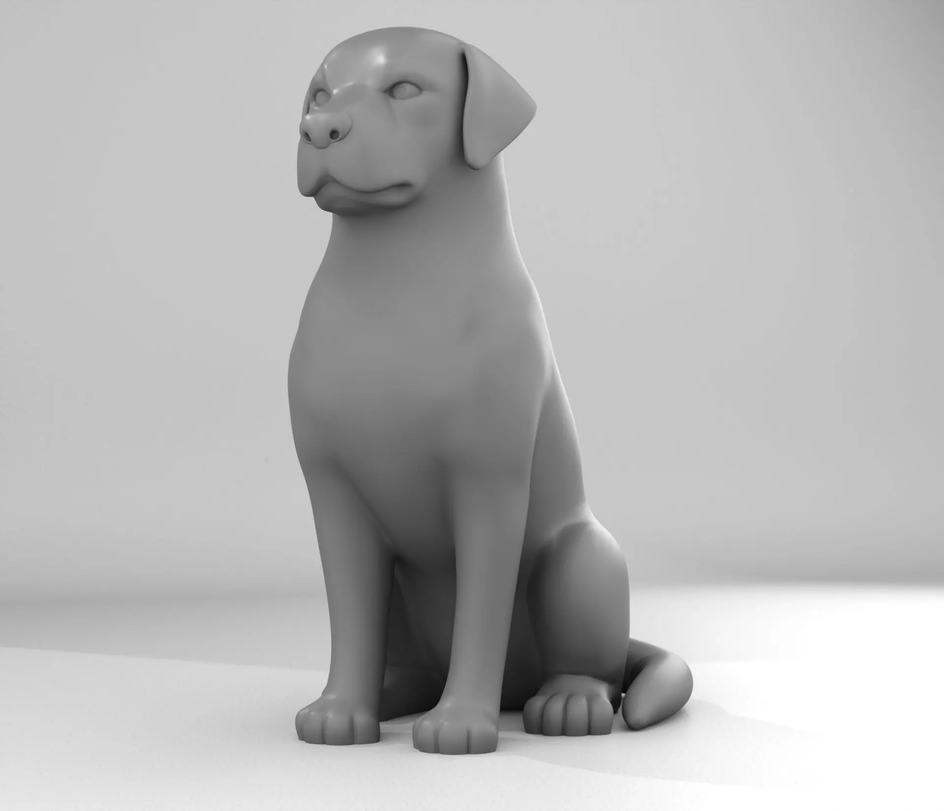 Stylized Sitting Dog 3D print model