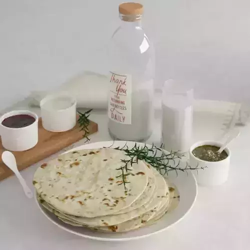 Latte e piadina 3D model