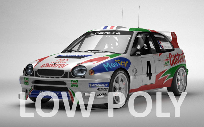 Toyota Corolla WRC Low Poly Low-poly 3D model