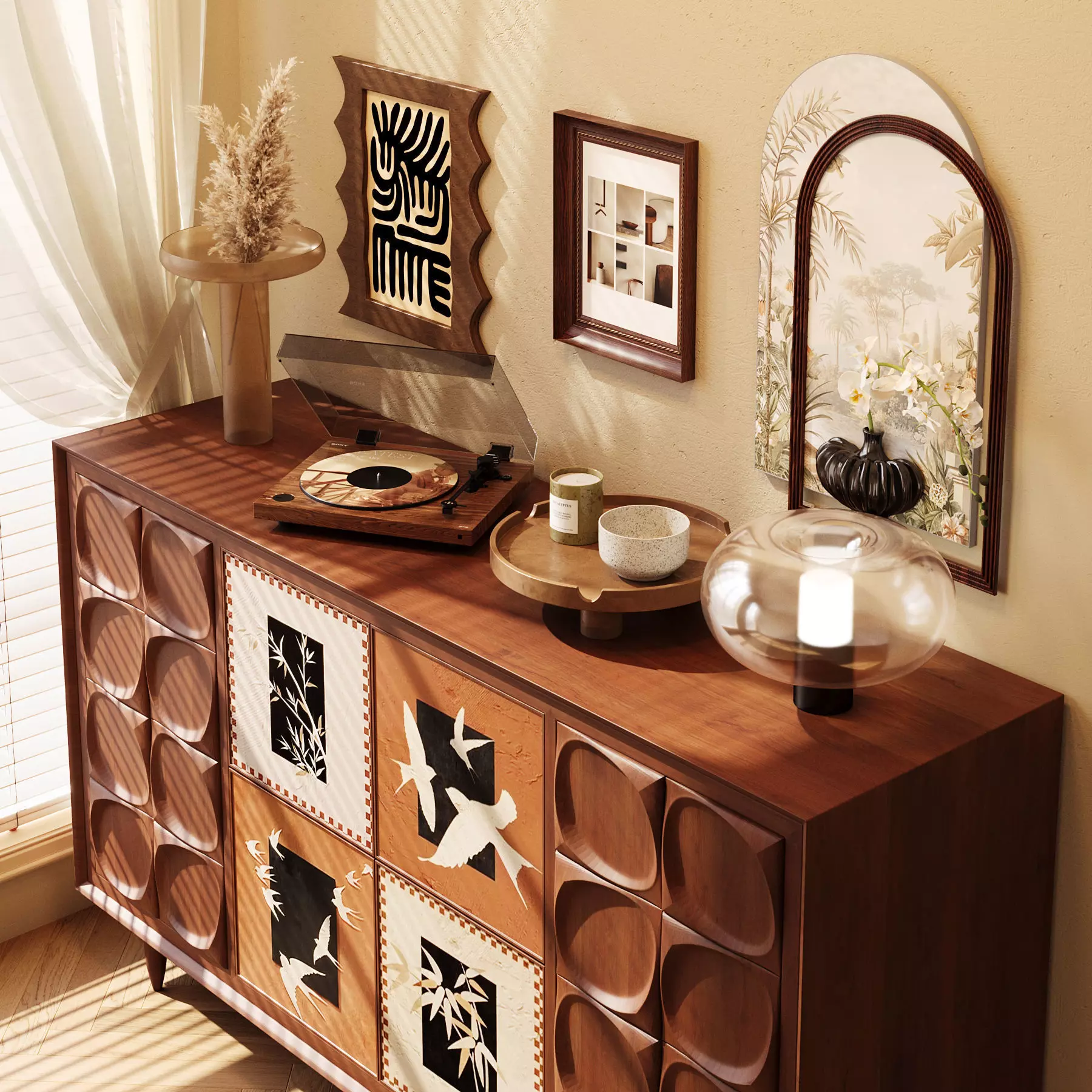 French retro-style decorative set 3D model