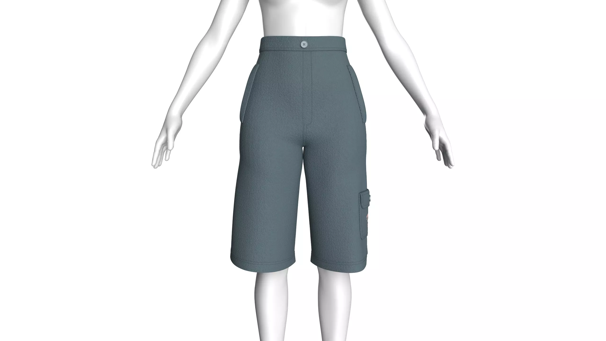 Ladies Pocket Shorts - Pant 3D model