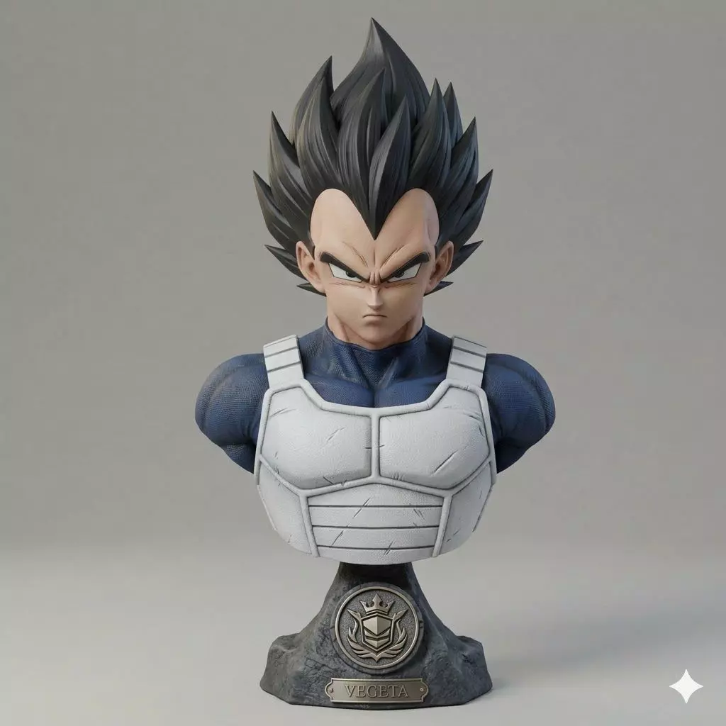 Vegeta Bust STL File 3D print model