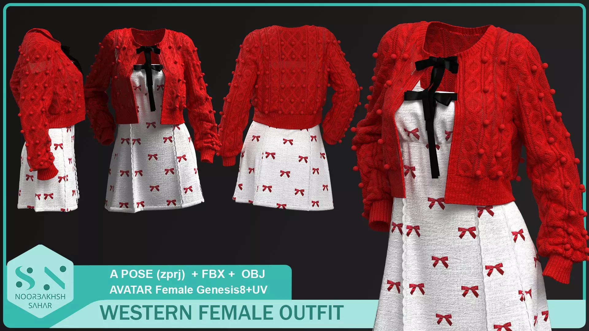 WESTERN VALENTINE FEMALE OUTFIT 3D model