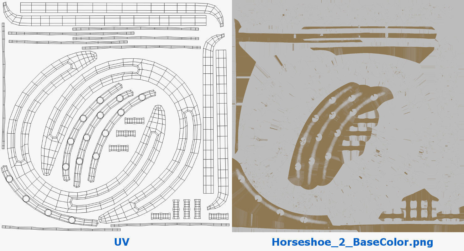 Horseshoe 2 Textured 3D model_8