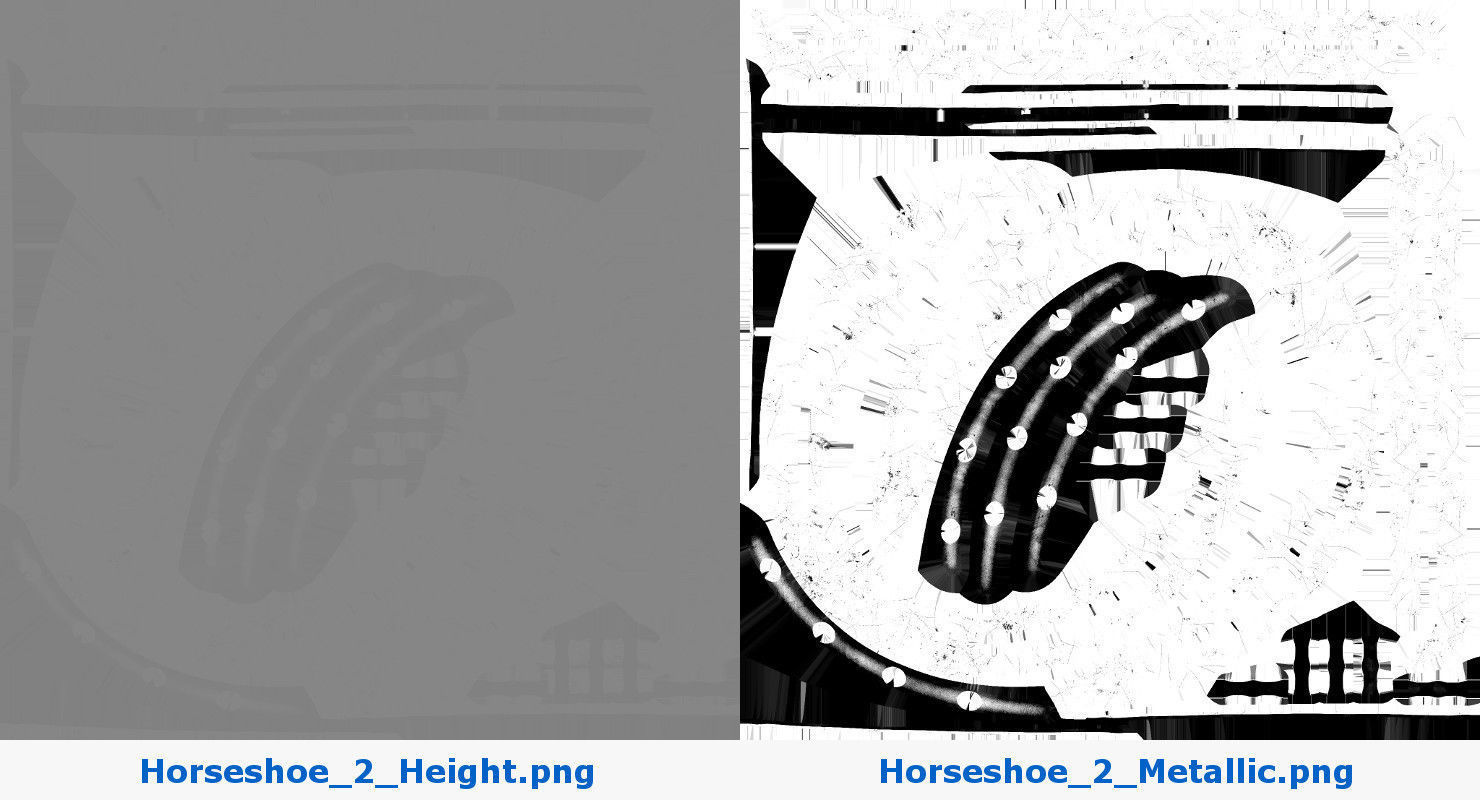 Horseshoe 2 Textured 3D model_9