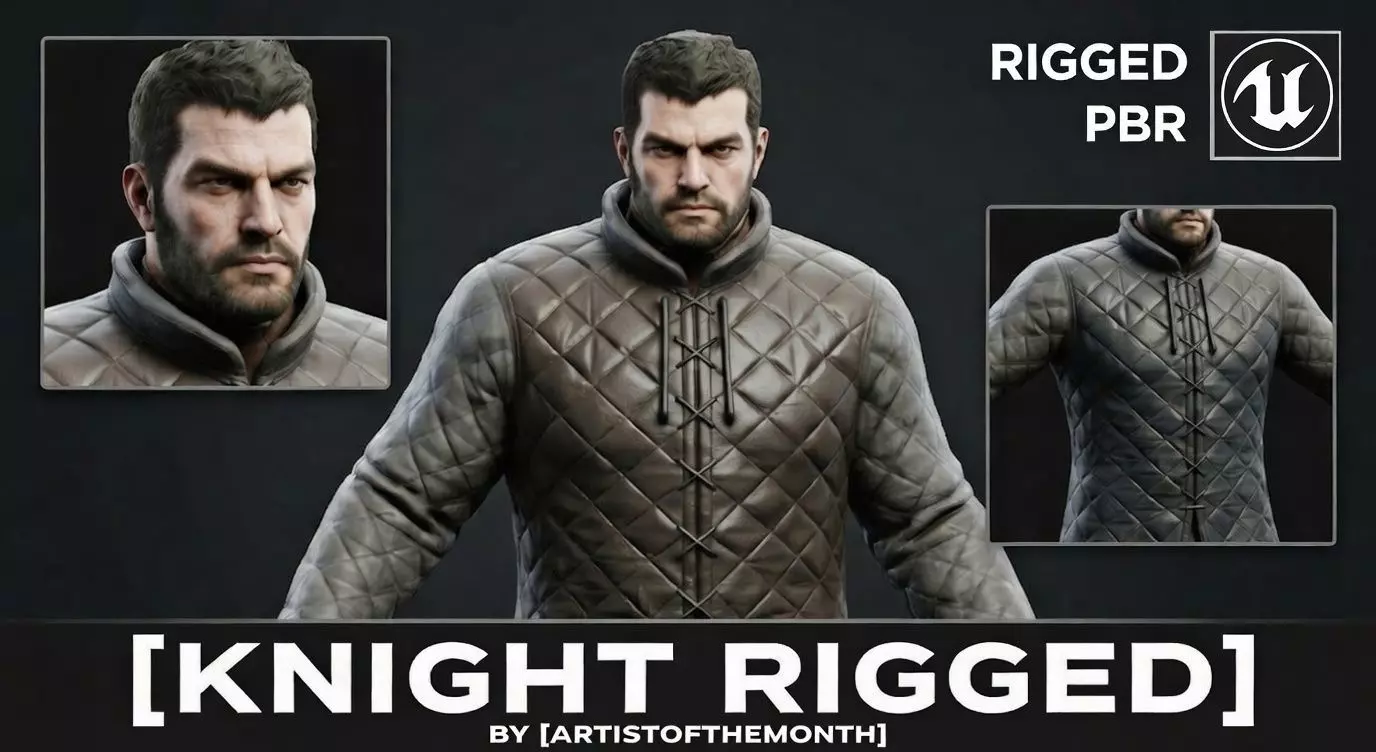 Knight Unarmored Low-poly 3D model