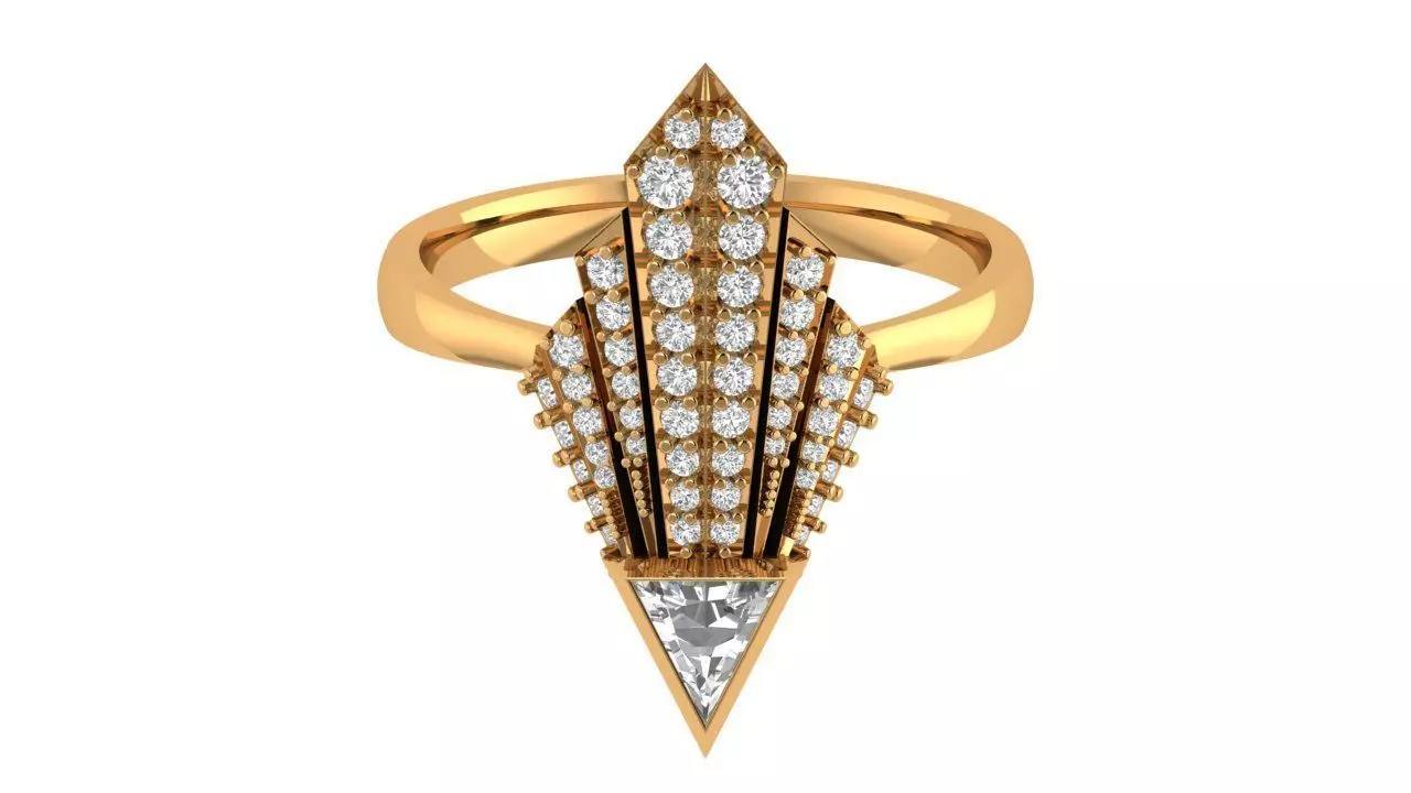 Art Deco Vintage Ring 3D print model