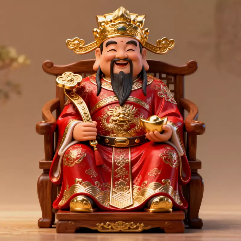 Statue ornament Five Fortunes God of Wealth 3 3D model