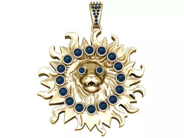 Majestic Lion Sun Pendant 3D print model