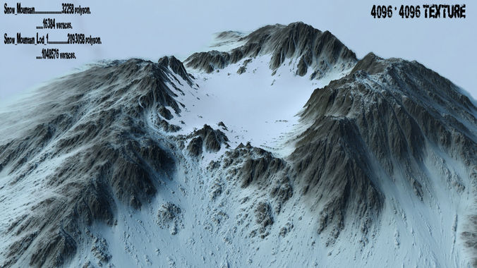 Snow Mountain Low-poly 3D model