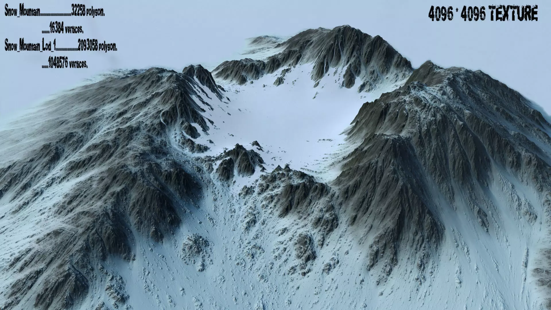 Snow Mountain Low-poly 3D model
