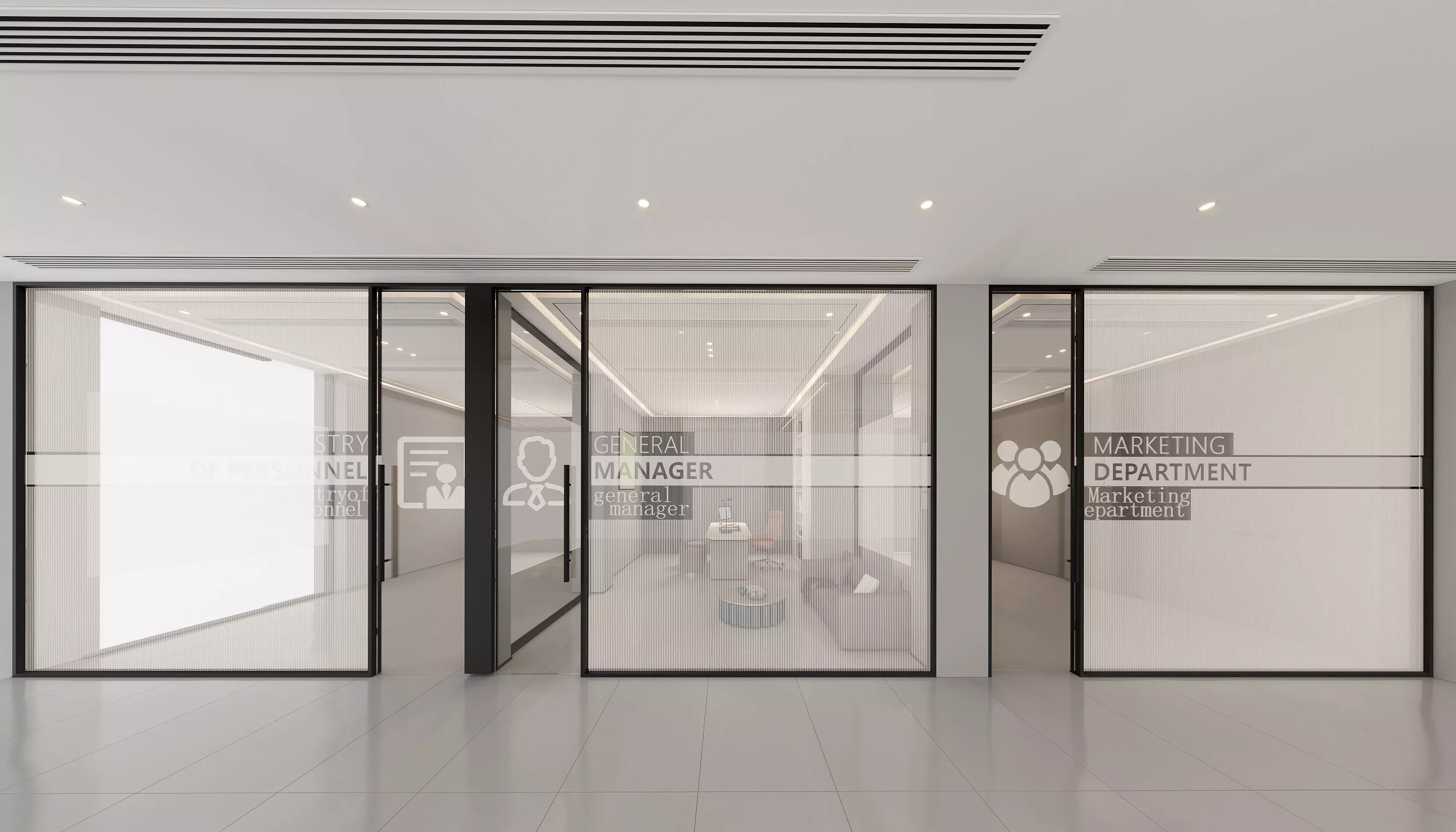 3D model of office door partition 3D model