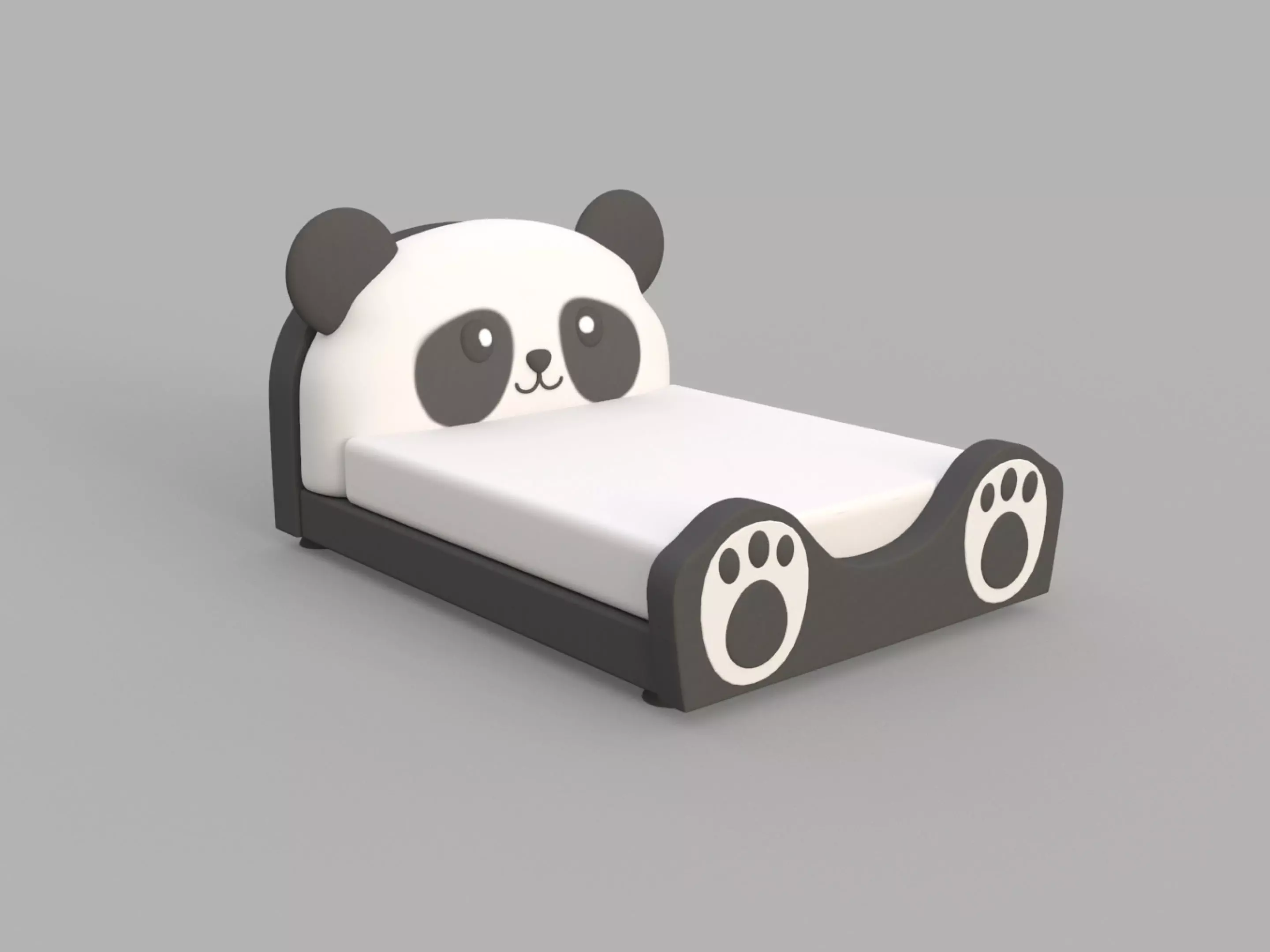 Cartoon Bear Bed 3D Model for Kids Room Low-poly 3D model
