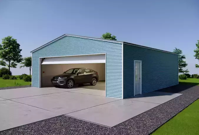 Metal Carport  Double Garage  Corrugated Steel Shed