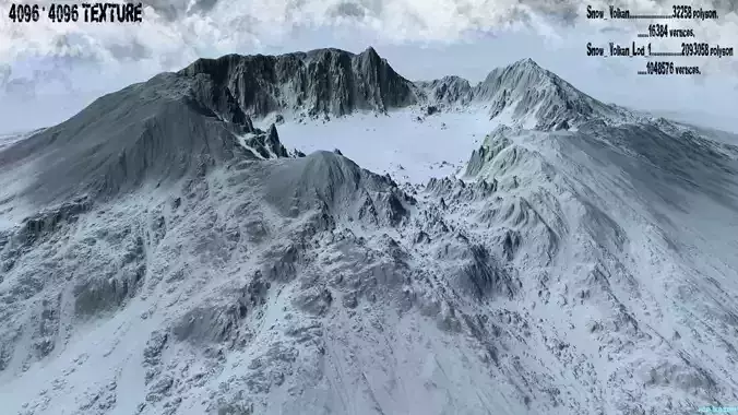 Snow Mountain Low-poly 3D model