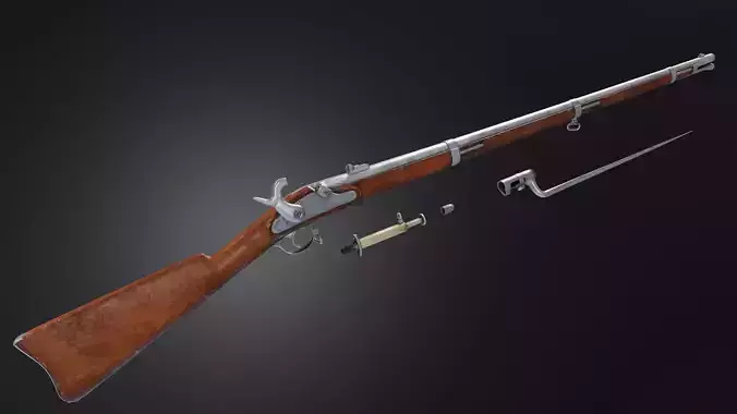 Springfield Model 1861 Low-poly 3D model