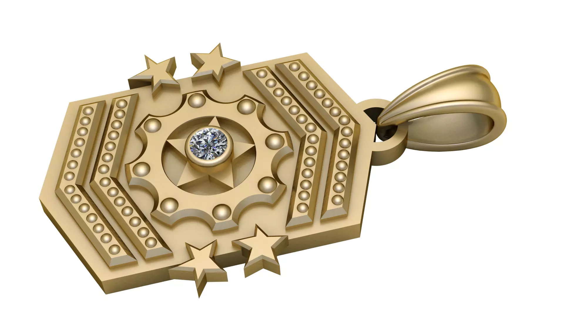 18K Gold Diamond 3D print model