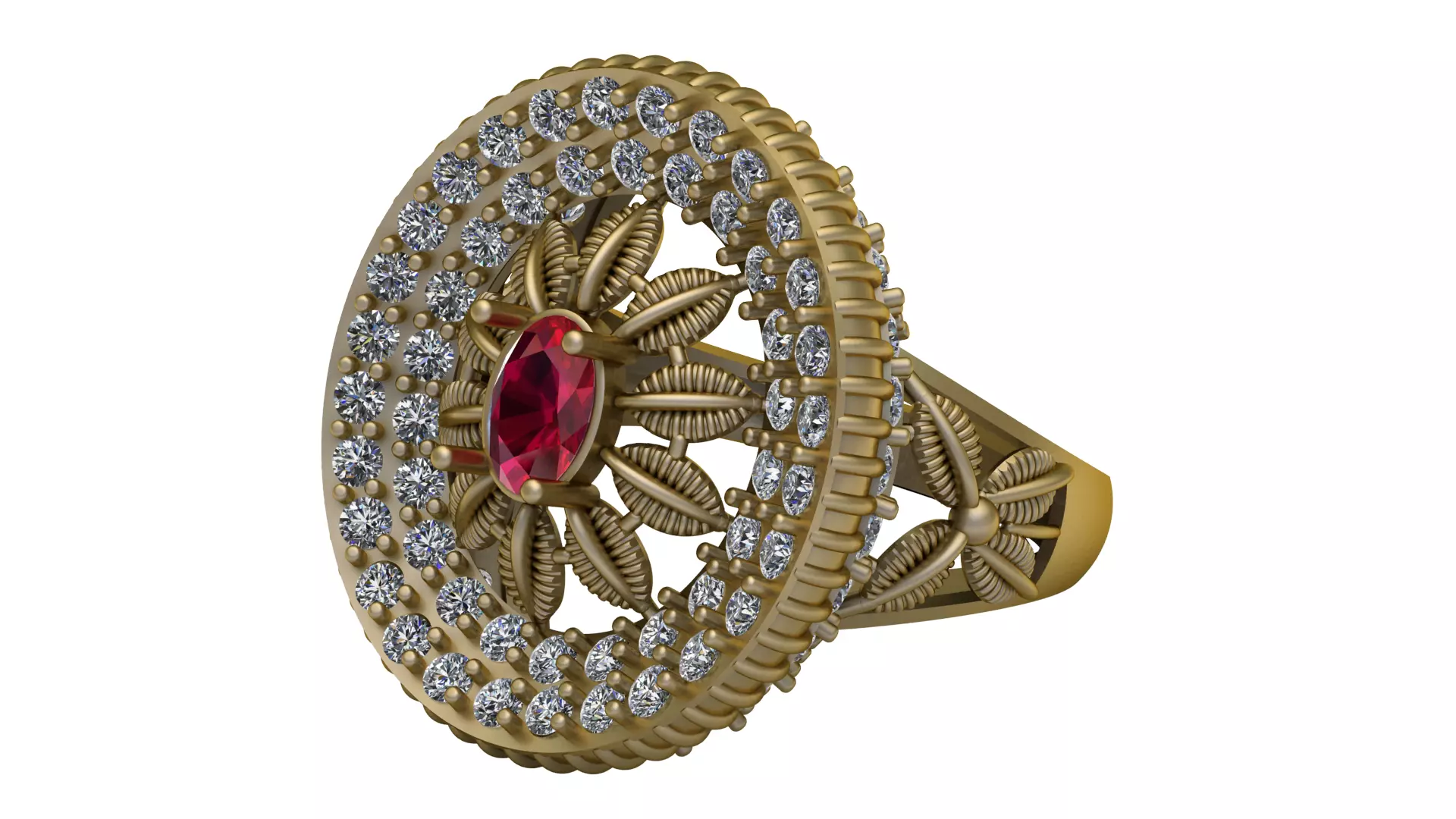 8K Gold Ruby and Diamond Channe 3D print model