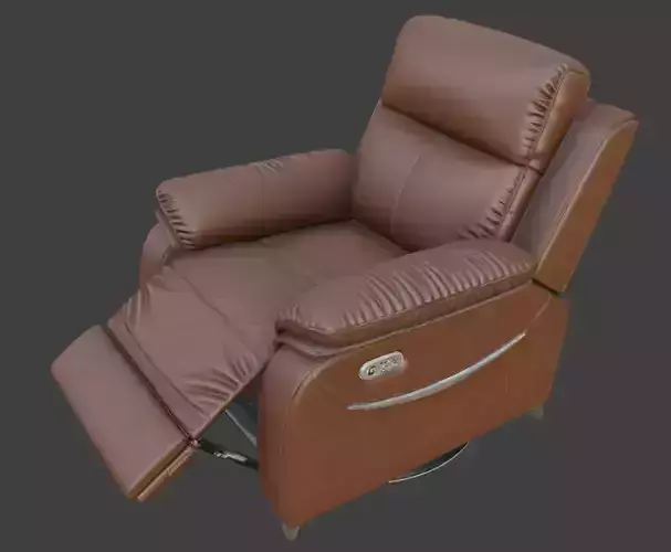 Luxury Leather Recliner Chair 3D model 3