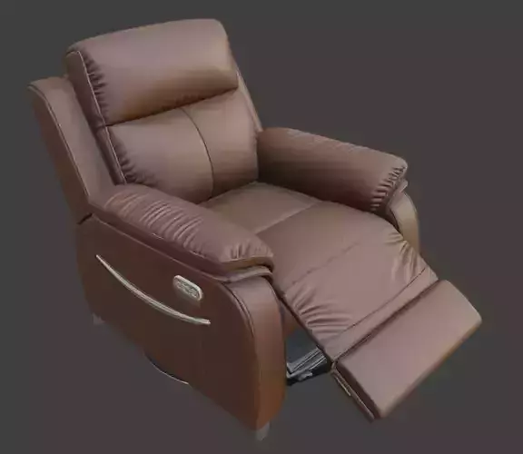 Luxury Leather Recliner Chair 3D model 2