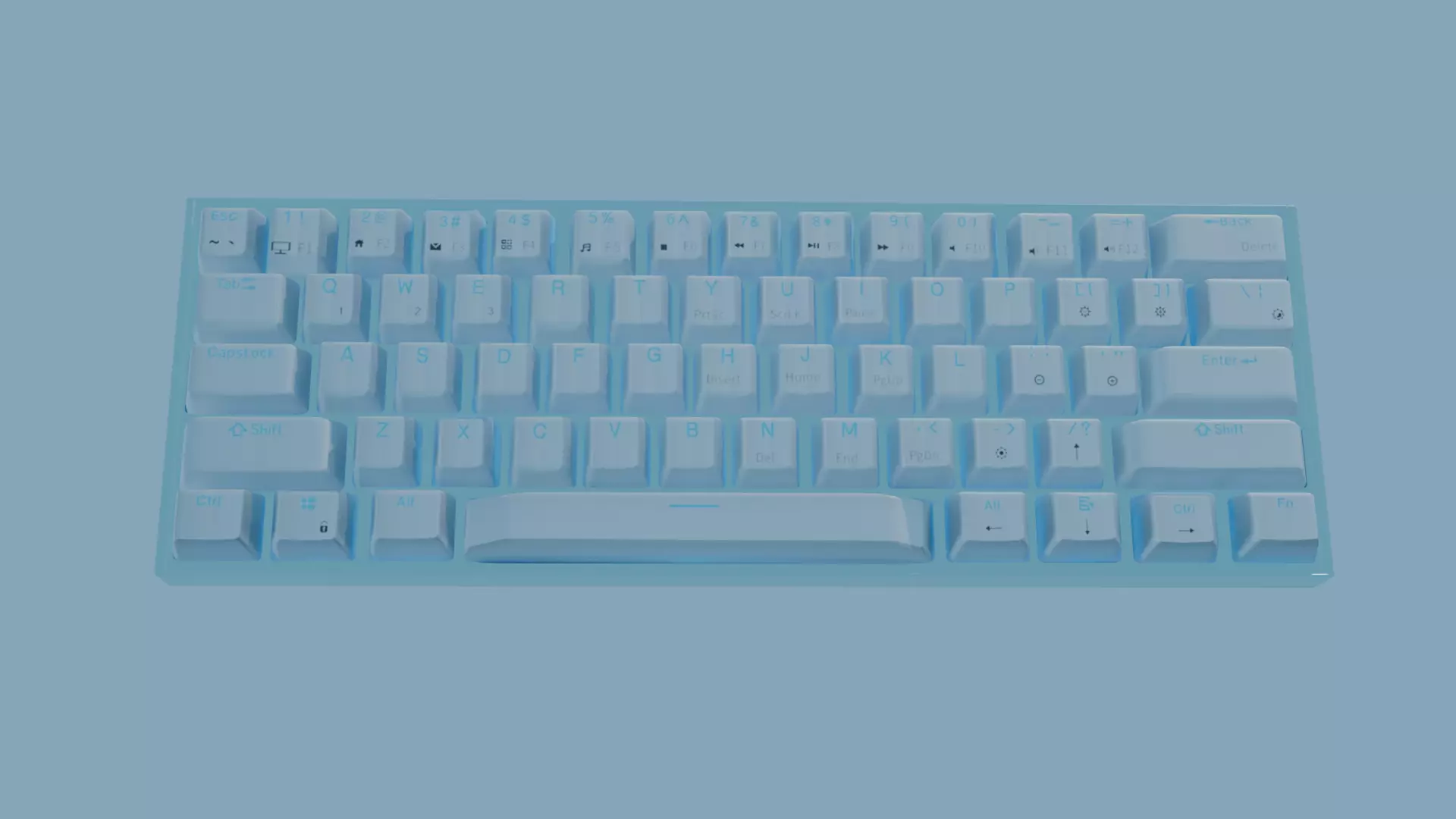 Gaming Keyboard 60 Percent - High Poly 3D Model 3D model