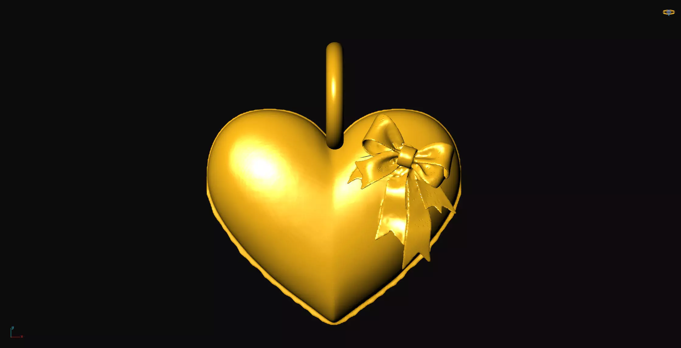 Heart pendant charms - one inch pendant Free 3D print model