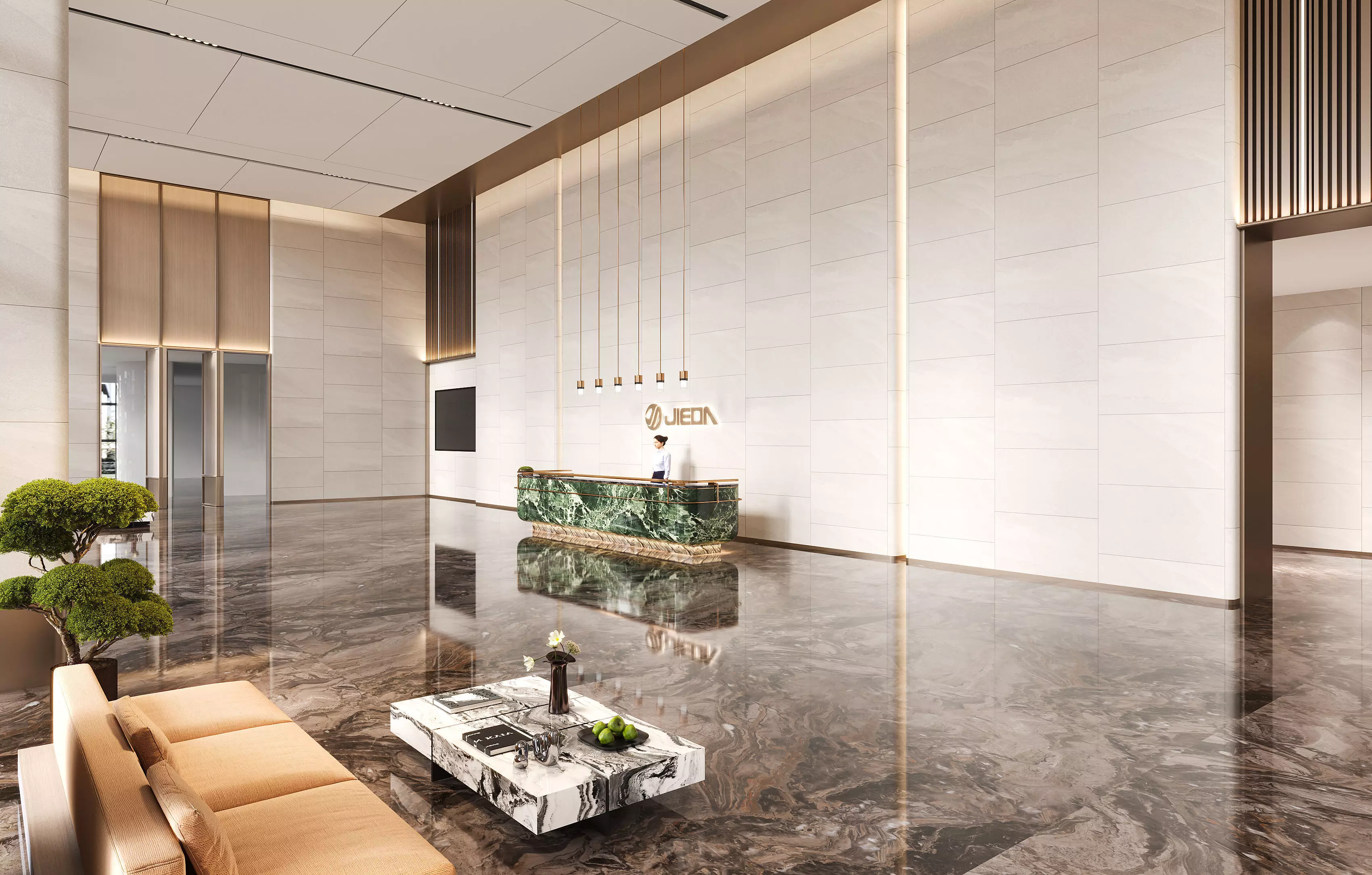 Modern office reception area 3D Model 3D model