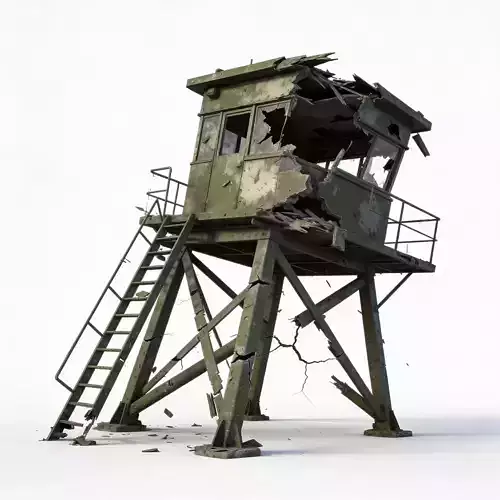 Ruined Frontier Military Watchtower 3D Model