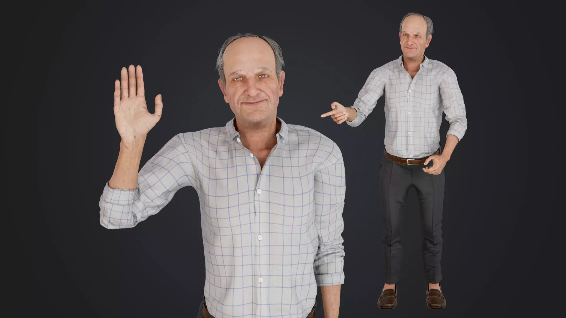 Business man in shirt pants 3D model