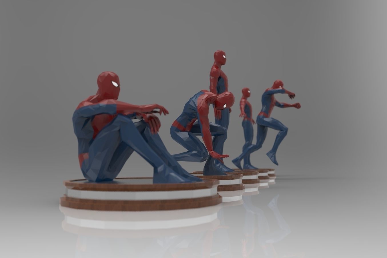 Spiderman lowpoly -rigged- Low-poly 3D model_5