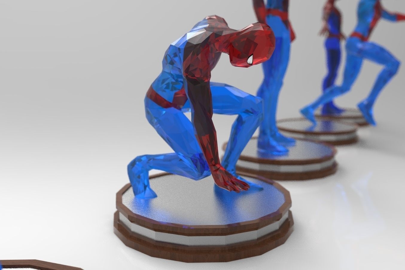 Spiderman lowpoly -rigged- Low-poly 3D model_8