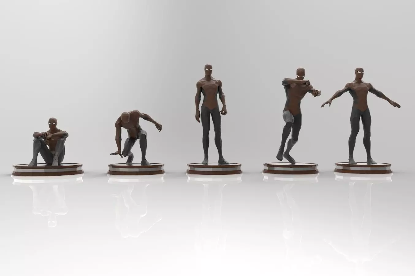 Spiderman lowpoly -rigged- Low-poly 3D model_0