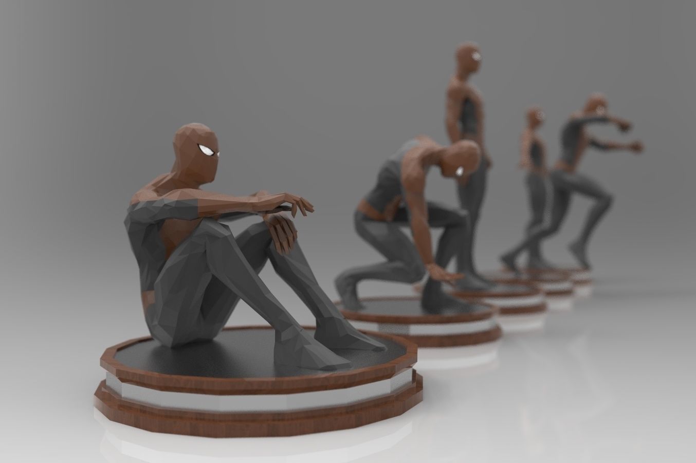 Spiderman lowpoly -rigged- Low-poly 3D model_1