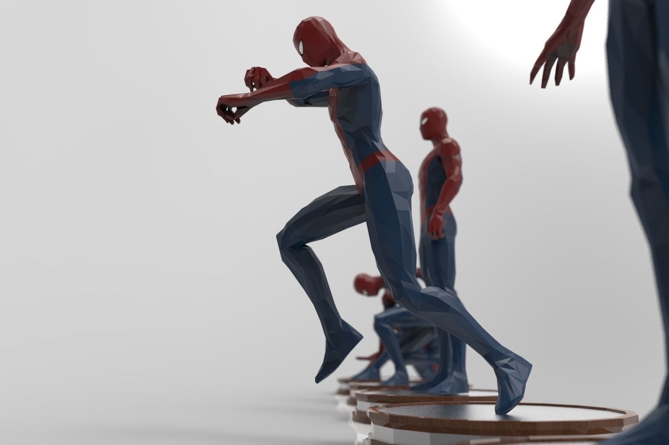 Spiderman lowpoly -rigged- Low-poly 3D model_4